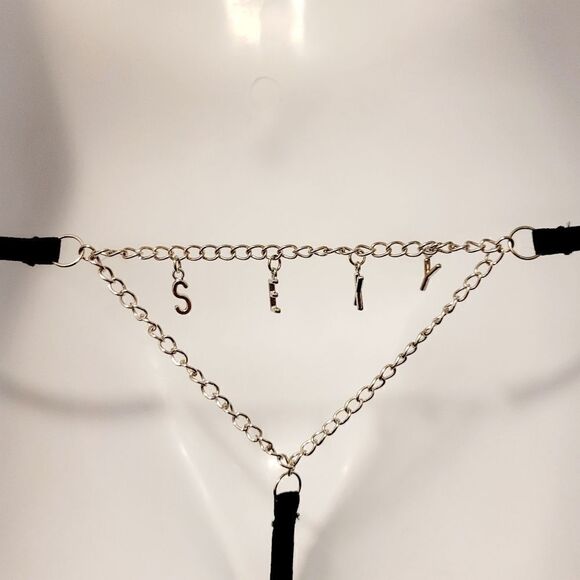 2/$20 Brand new Sexy silver chain black T-back panties - Picture 4 of 4